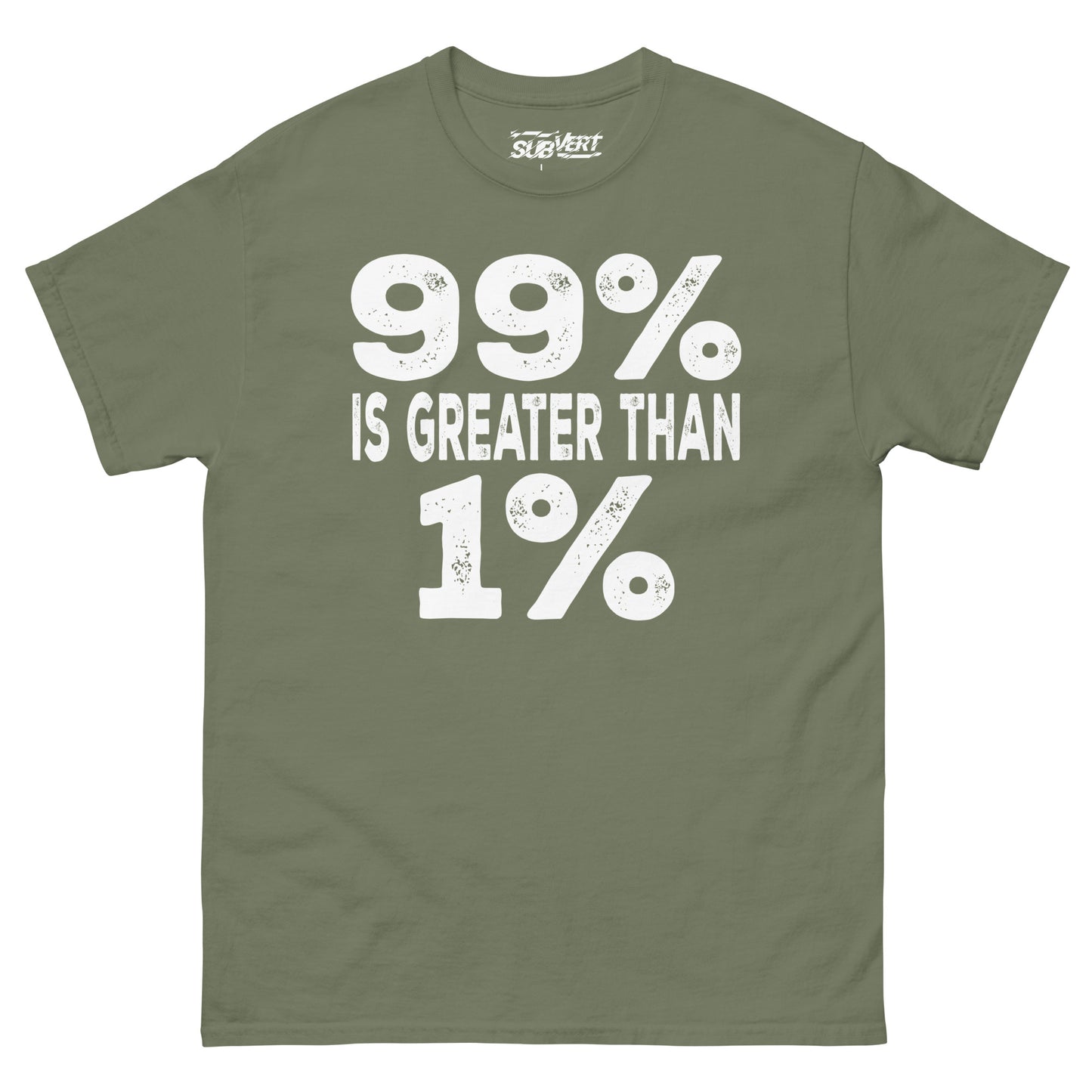 99% is Greater than 1% tee